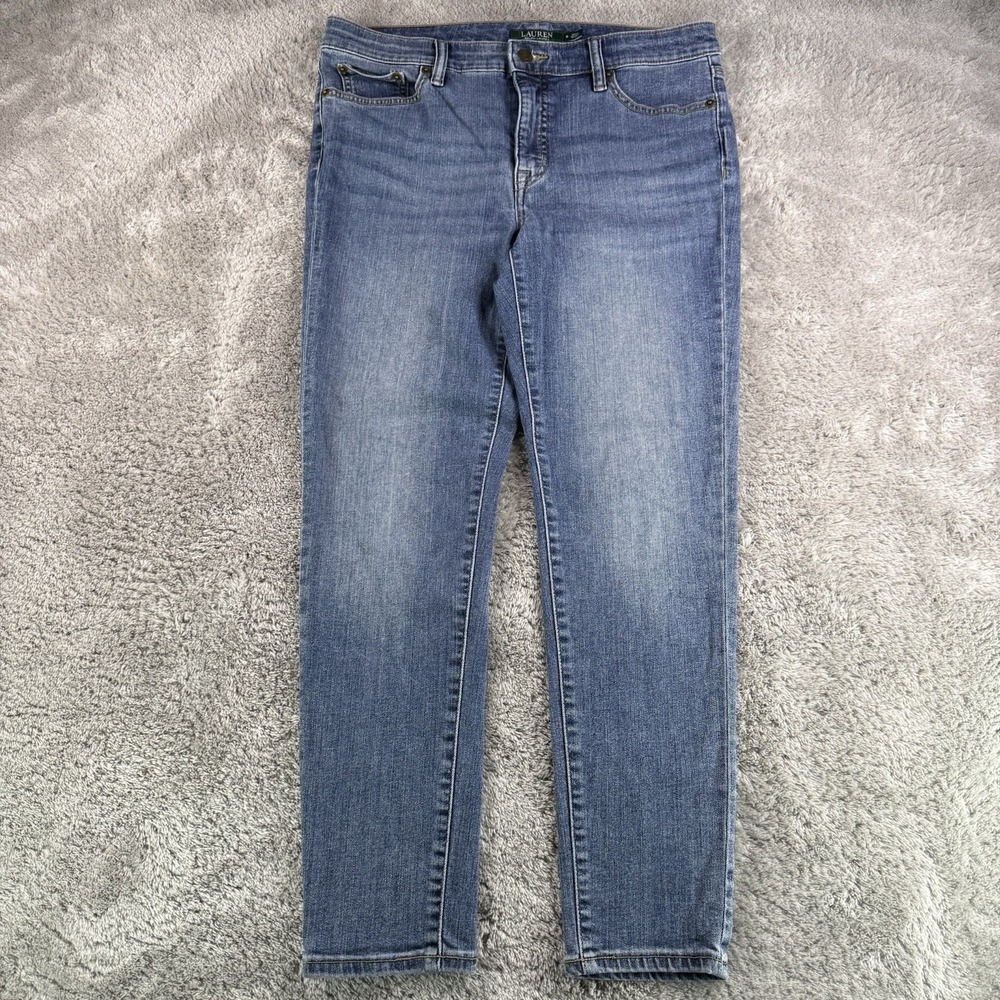 Lauren Ralph Lauren Womens 8 Premier Skinny Cropped Jeans Stretch Denim 32x27